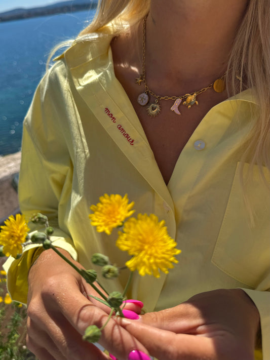Chemise « Amour » jaune