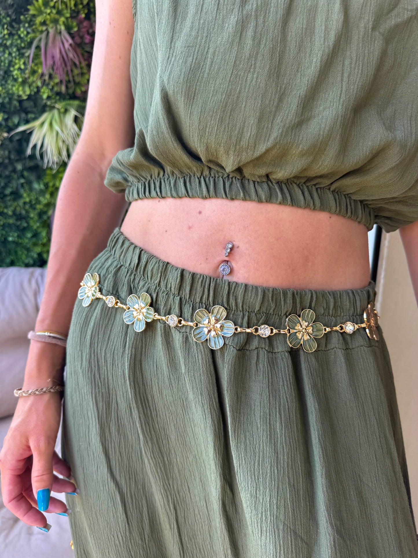 Ceinture « Camélia » kaki