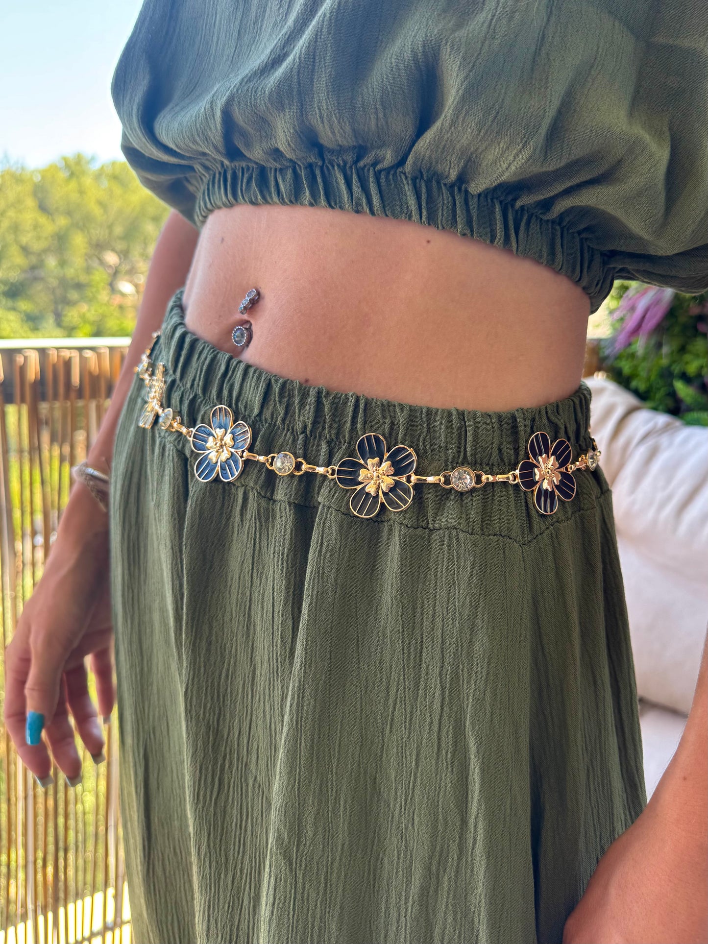 Ceinture « Camélia » noire