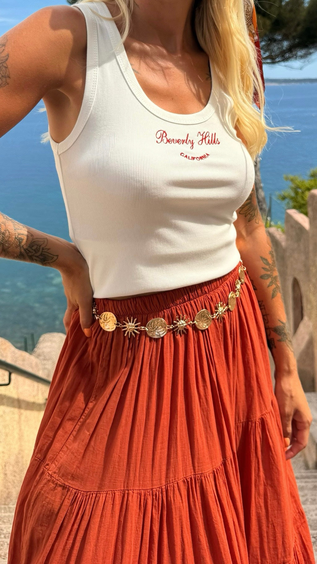 Top « Beverly Hills » rouge