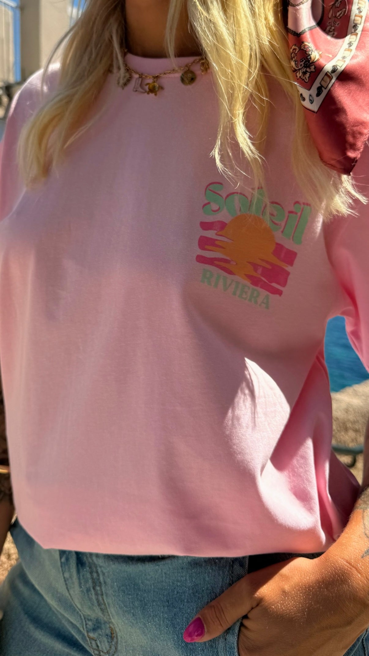 T-shirt « Riviera » rose