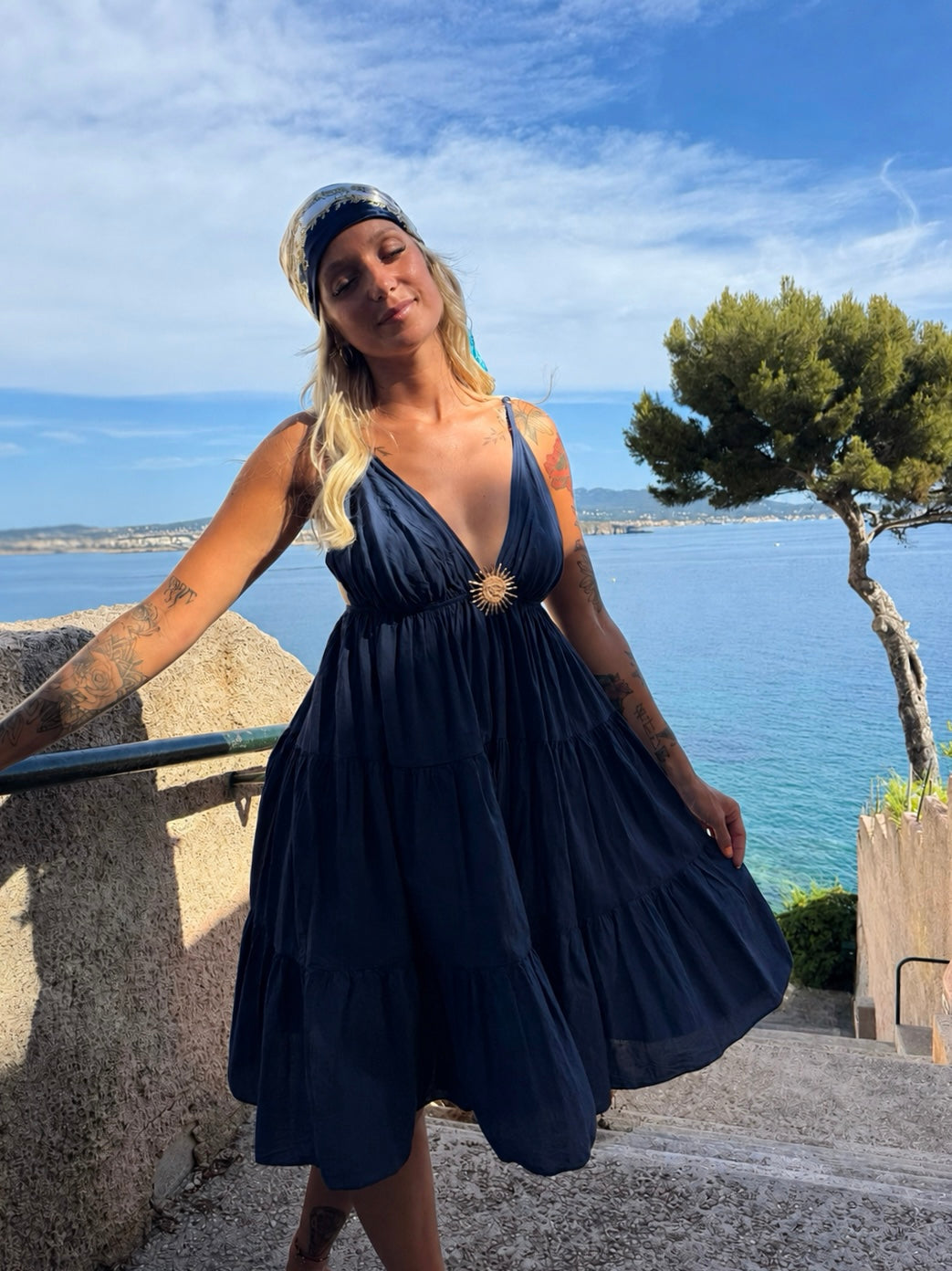 Robe « Sunset » bleu marine courte