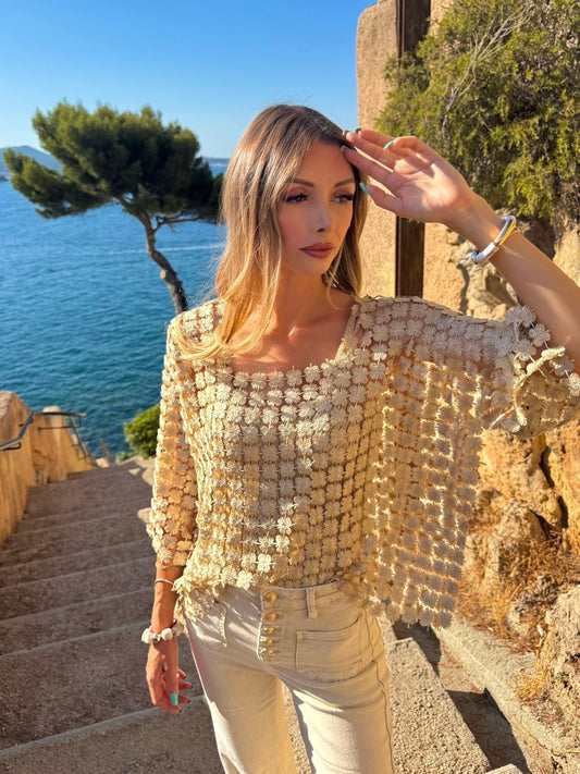 Top « Flora » doré