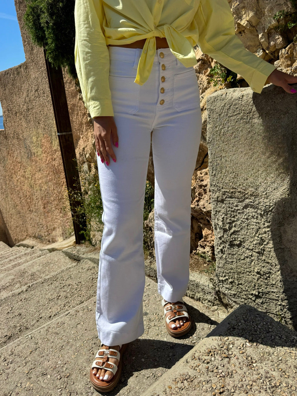 Jean « Flare » blanc