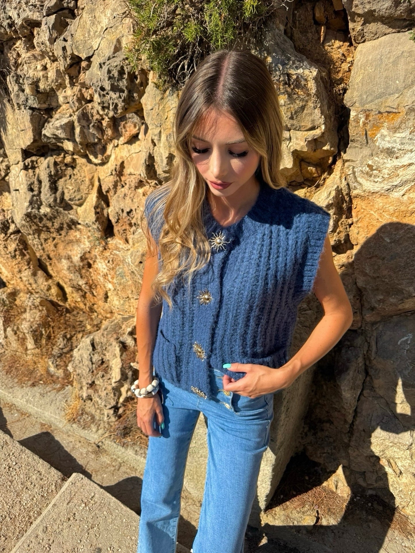 Pull « Sunshine » bleu