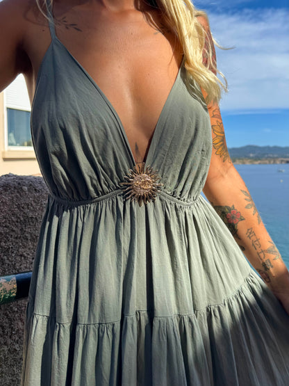 Robe « Sunset » kaki longue