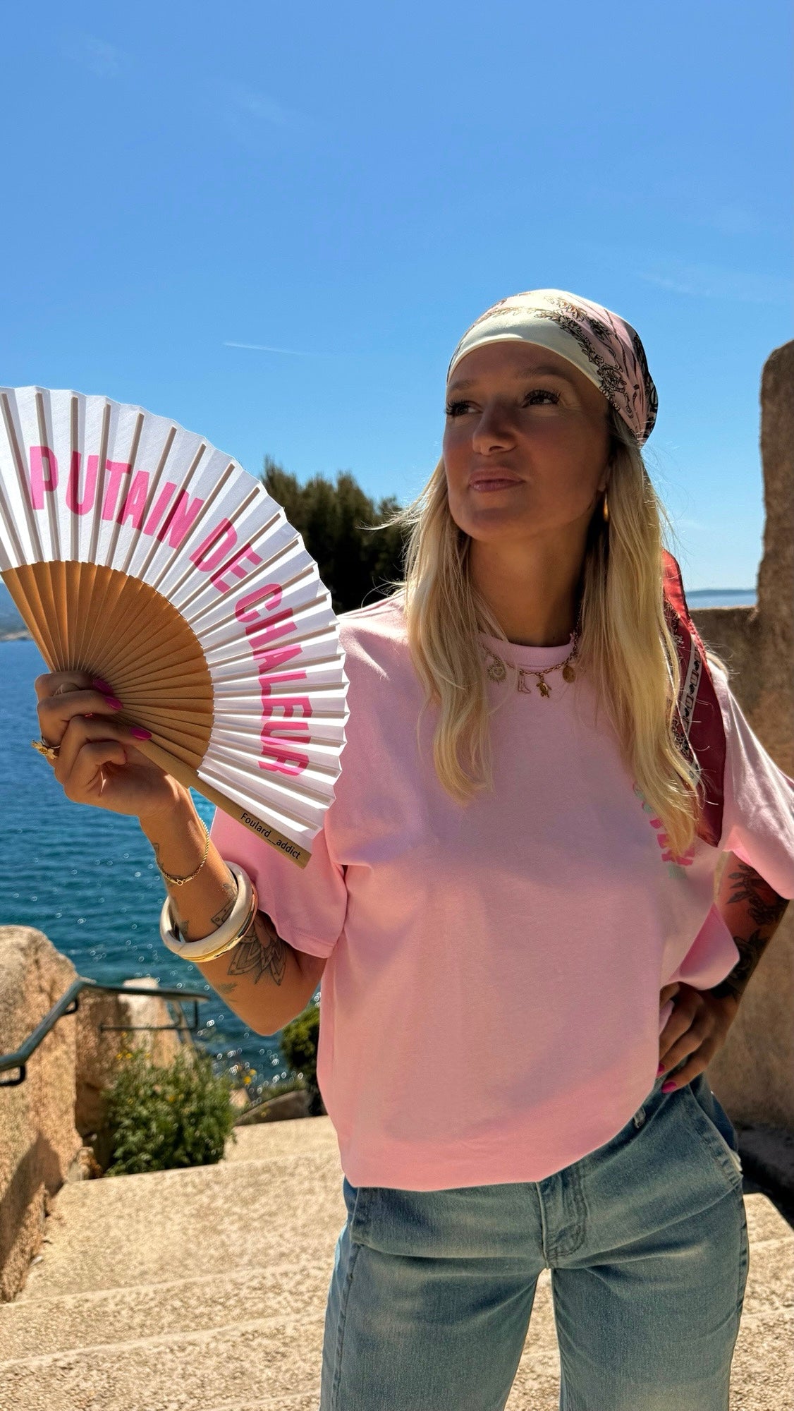 T-shirt « Riviera » rose