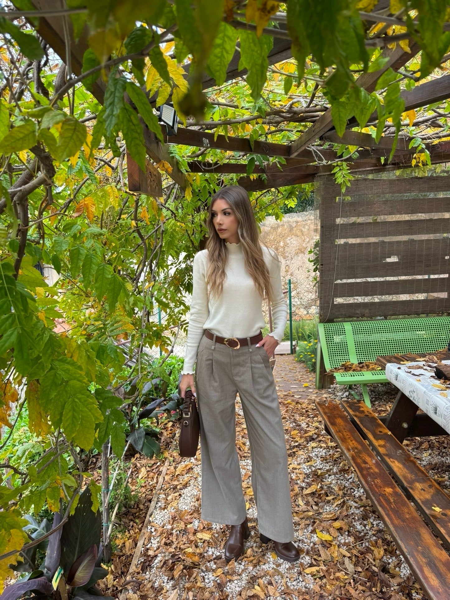 Pantalon « Céline » taupe