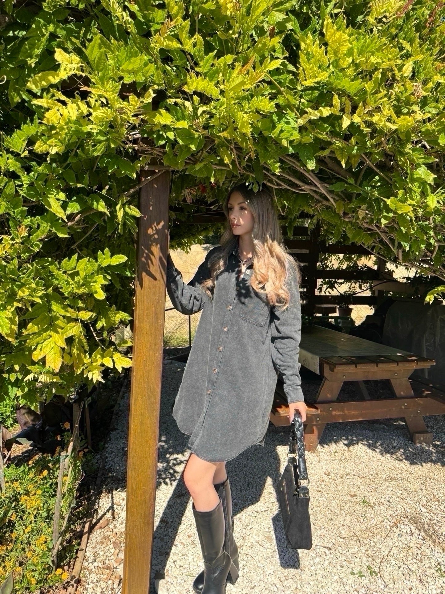 Robe « Jenna » gris anthracite