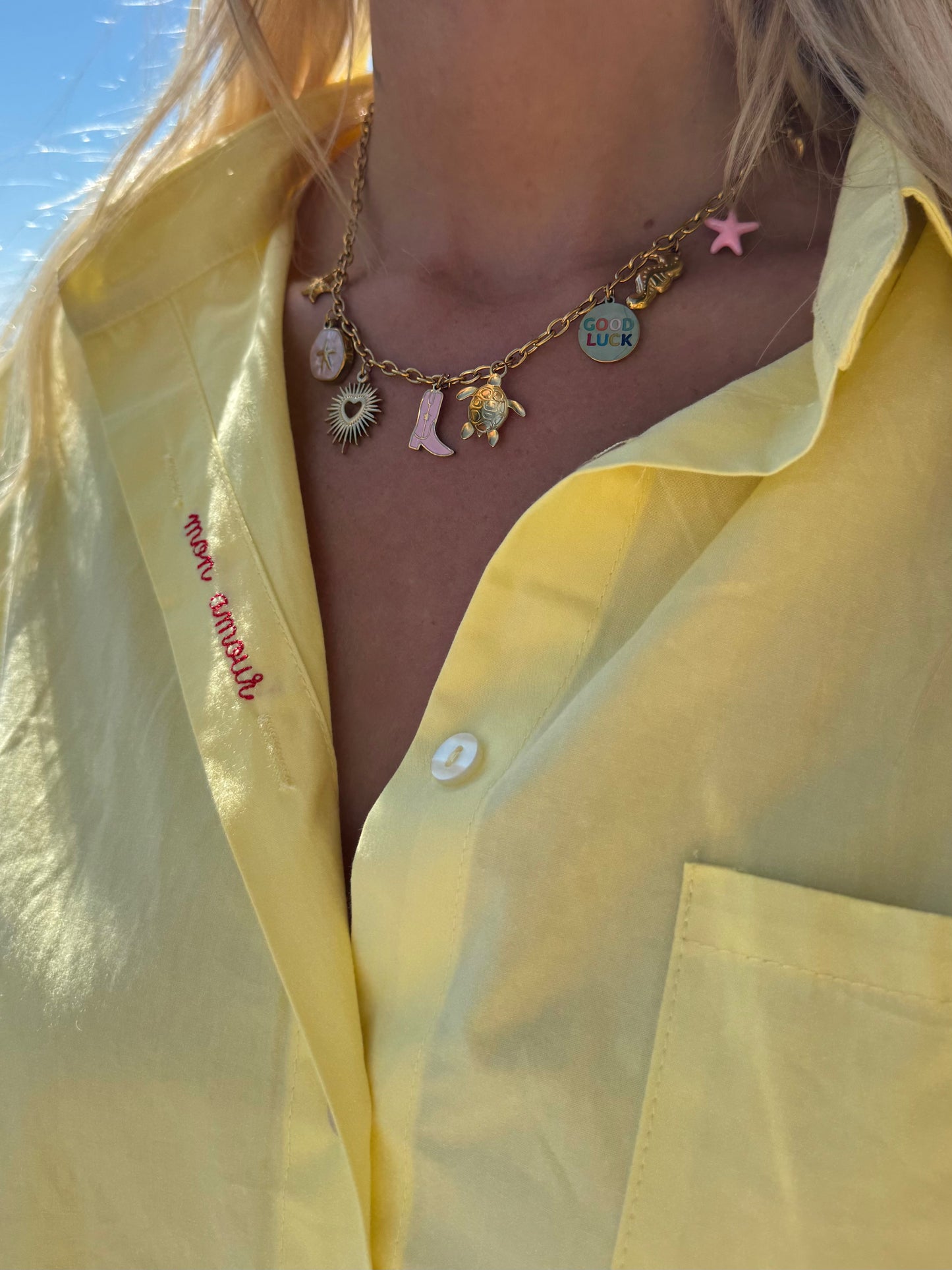 Chemise « Amour » jaune