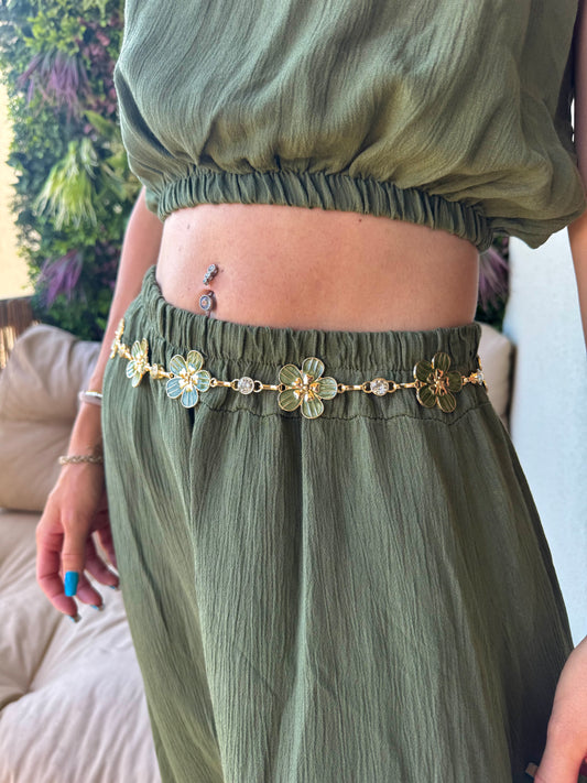 Ceinture « Camélia » kaki