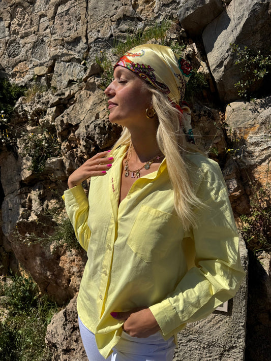 Chemise « Amour » jaune