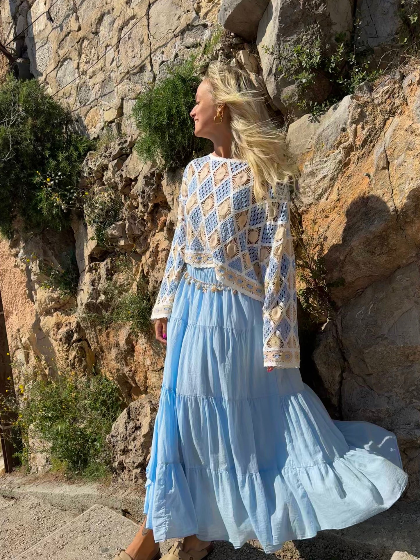 Jupe « Boho » bleu