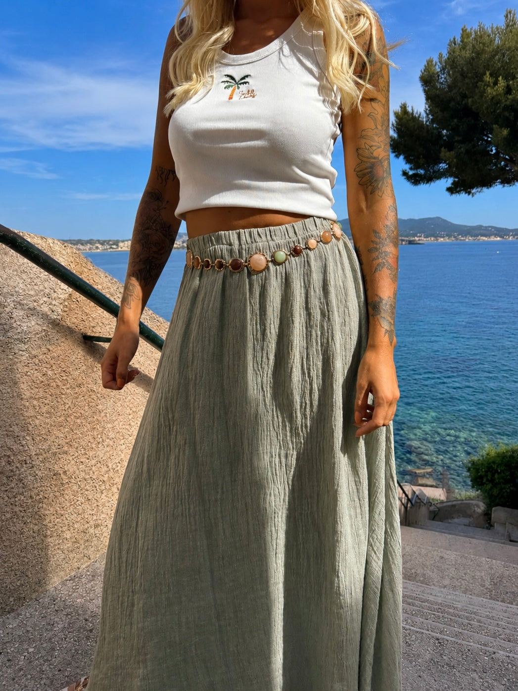 Jupe « Isa » kaki