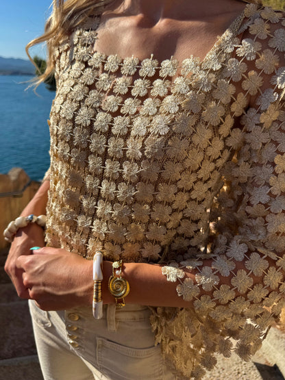 Top « Flora » doré